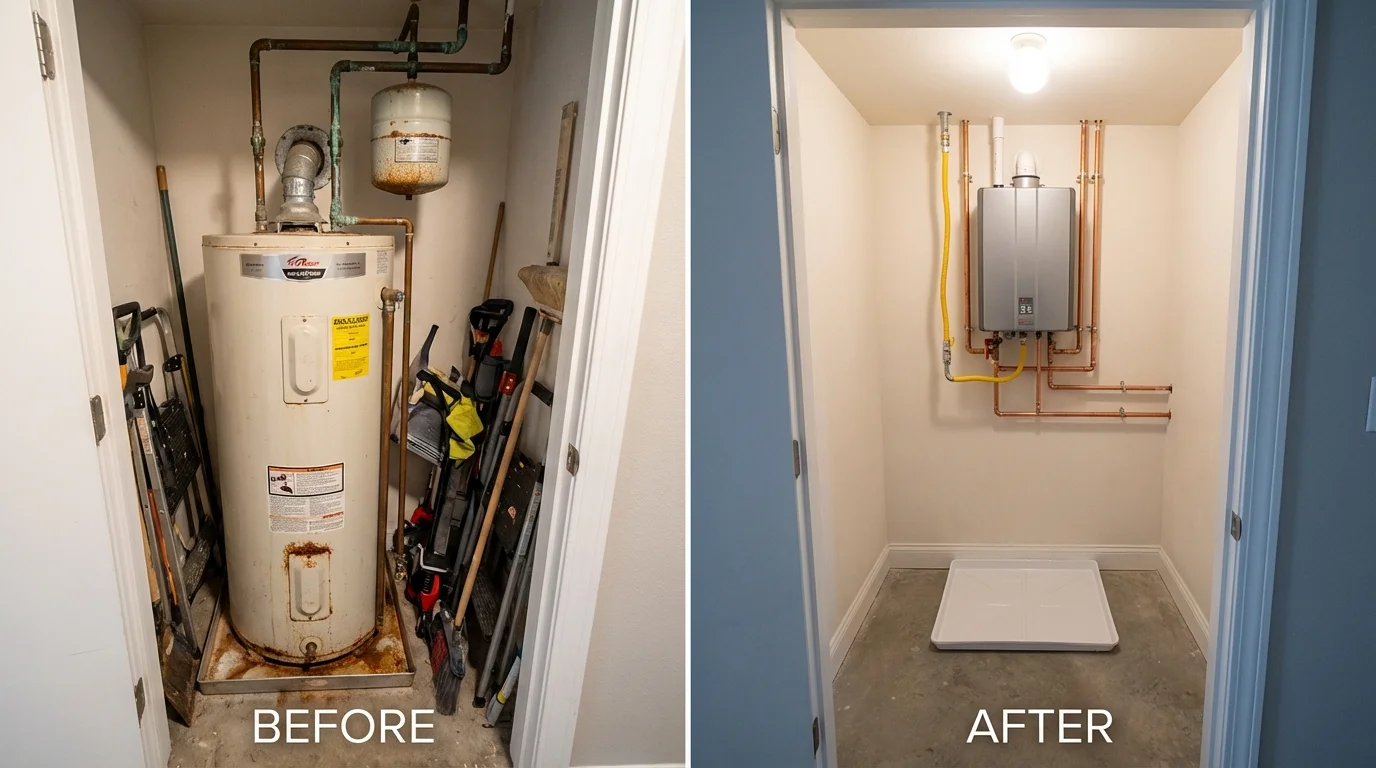 Tank water heater versus wall-mounted tankless unit comparison for Laurel, MT homeowners